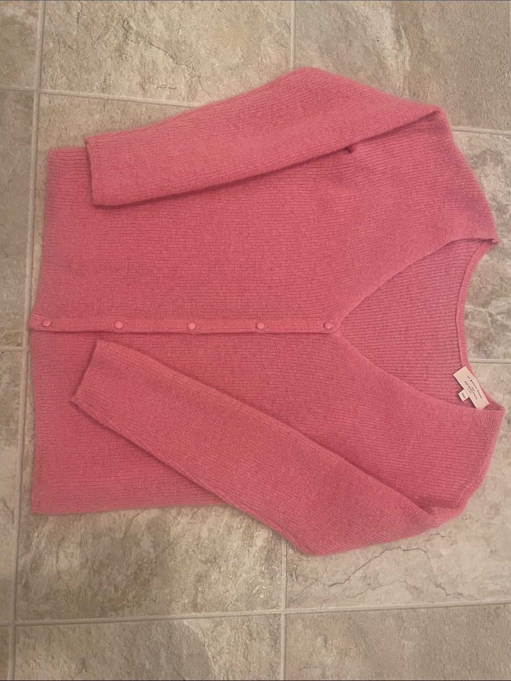 Sezane V Neck Pink Cardigan